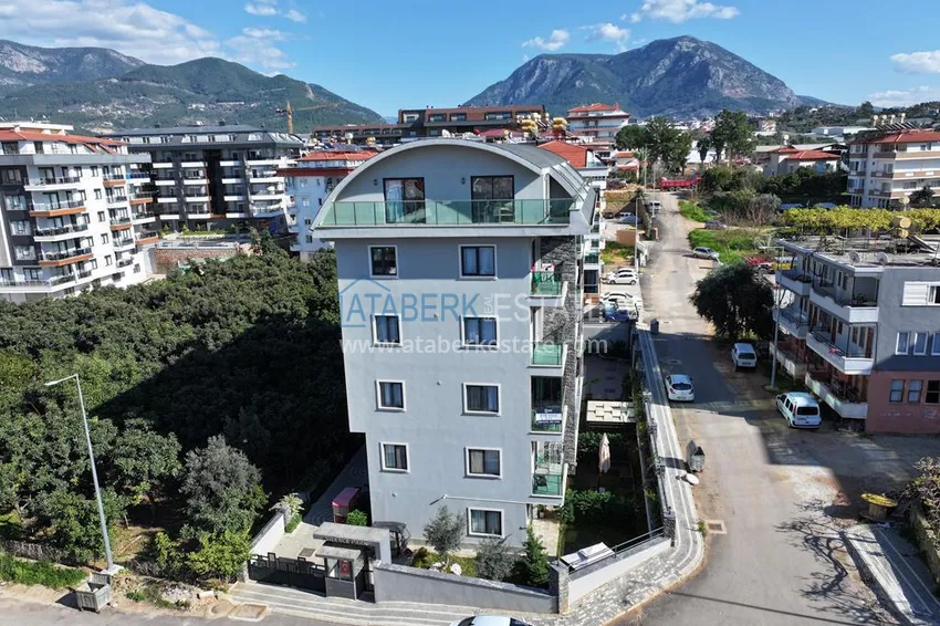 Dwupoziomowy penthouse 2+1 z meblami w Alanyi, dzielnica Oba  3 