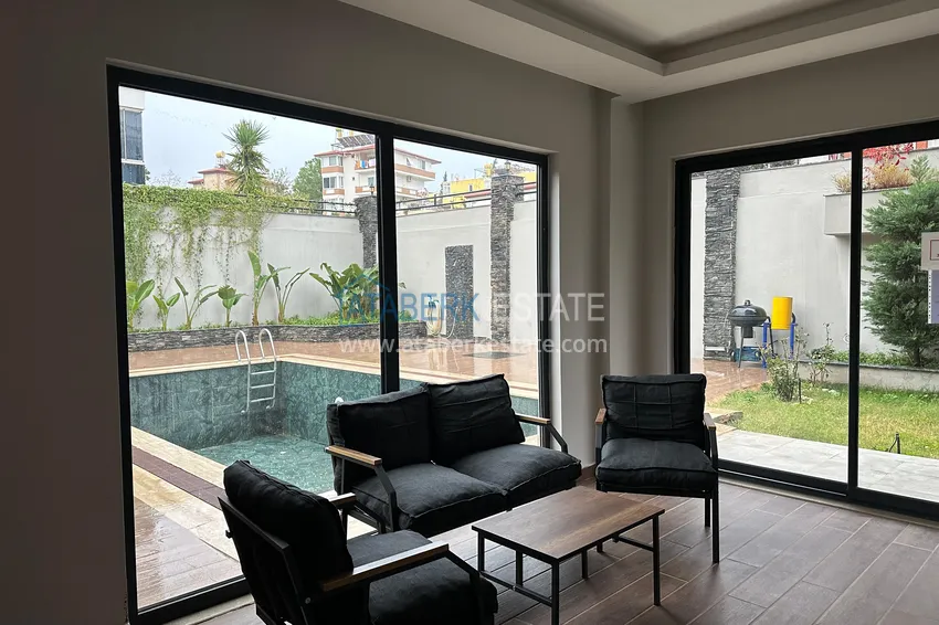 Dwupoziomowy penthouse 2+1 z meblami w Alanyi, dzielnica Oba  9 
