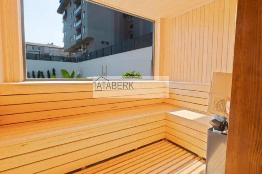 Duplex 2+1 w Kargicak, 250 metrów od plaży - dwupoziomowy penthouse z widokiem na morze 12 
