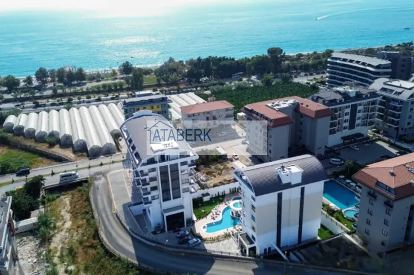 Duplex 2+1 w Kargicak, 250 metrów od plaży - dwupoziomowy penthouse z widokiem na morze 2 