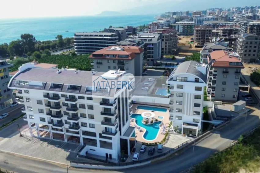 Duplex 2+1 w Kargicak, 250 metrów od plaży - dwupoziomowy penthouse z widokiem na morze 3 