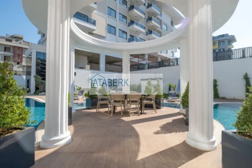 Duplex 2+1 w Kargicak, 250 metrów od plaży - dwupoziomowy penthouse z widokiem na morze 8 