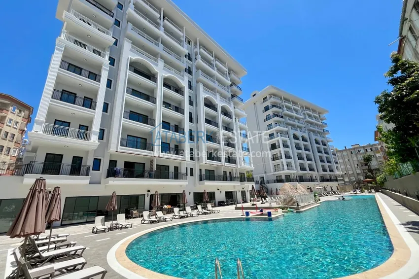 Apartament 2+1 od inwestora w kompleksie w budowie, centrum Alanyi — plaża Kleopatra 3 