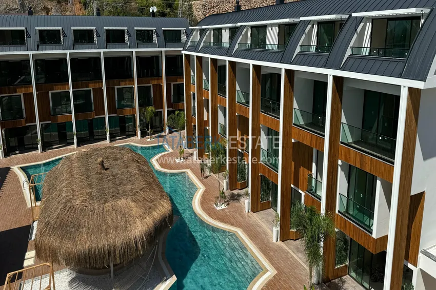 Duplex ogrodowy z meblami do wynajęcia w Alanya, dzielnica Konakli C3 11 