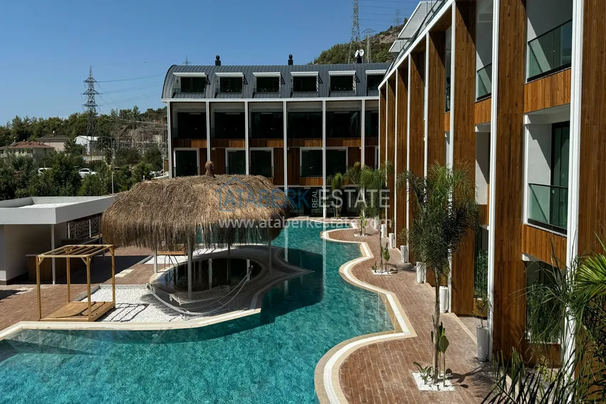 Duplex ogrodowy z meblami do wynajęcia w Alanya, dzielnica Konakli C3 4 