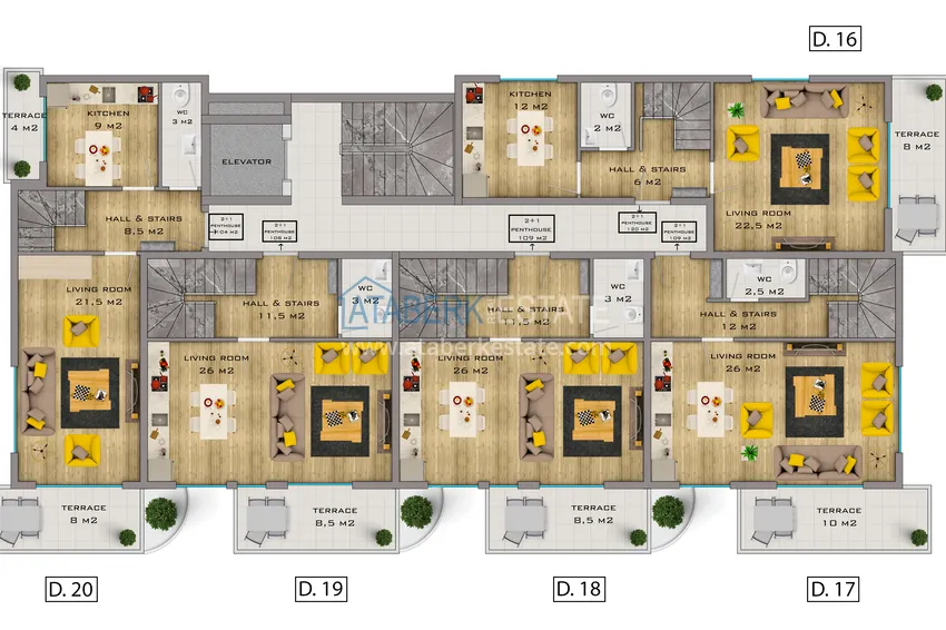 Kupuj taniej Duplex 2+1 w Mahmutlar - umeblowany i z widokiem na morze  1 