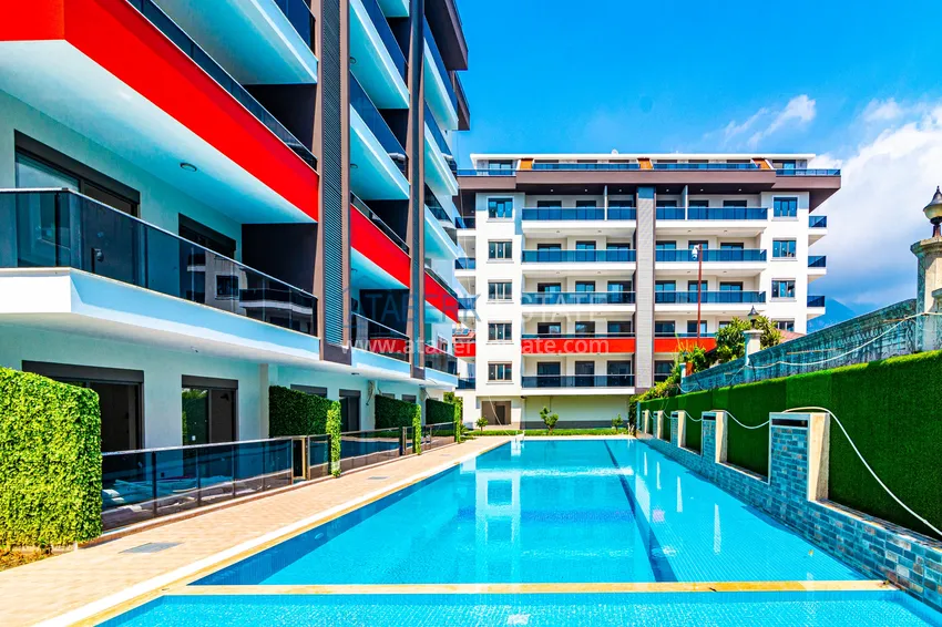 Apartament 1+1 75 m2 umeblowany w dzielnicy Alanya Kestel - kompleks premium nad morzem  3 