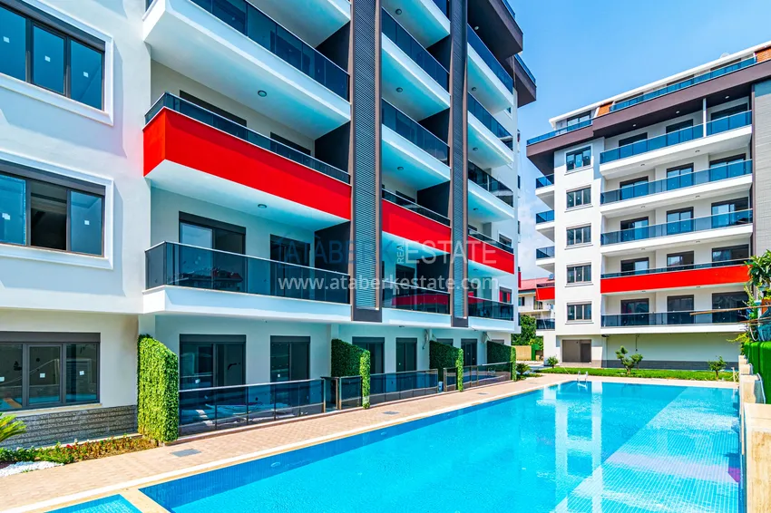 Apartament 1+1 75 m2 umeblowany w dzielnicy Alanya Kestel - kompleks premium nad morzem  4 