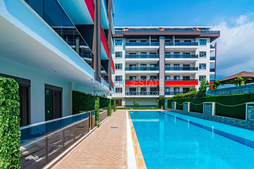 Apartament 1+1 75 m2 umeblowany w dzielnicy Alanya Kestel - kompleks premium nad morzem  5 