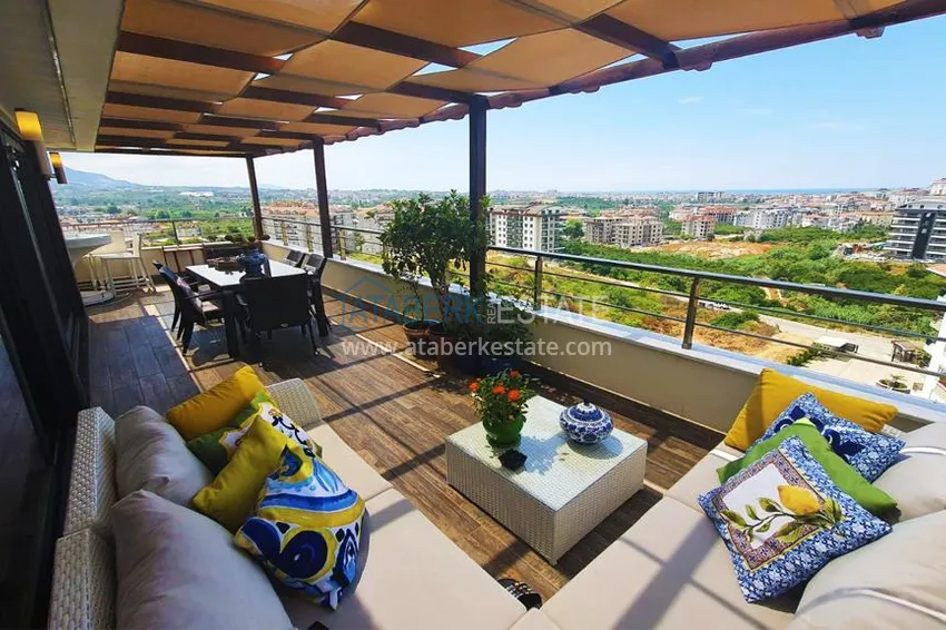 Kupuj  Dwupoziomowy penthouse 5+2 w okolicy Oba — umeblowany, odpowiedni dla obywatelstwa 7 