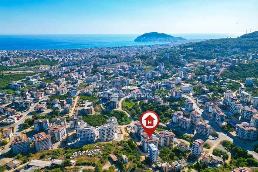 Dwupoziomowy penthouse 5+2 w okolicy Oba — umeblowany, odpowiedni dla obywatelstwa 1 