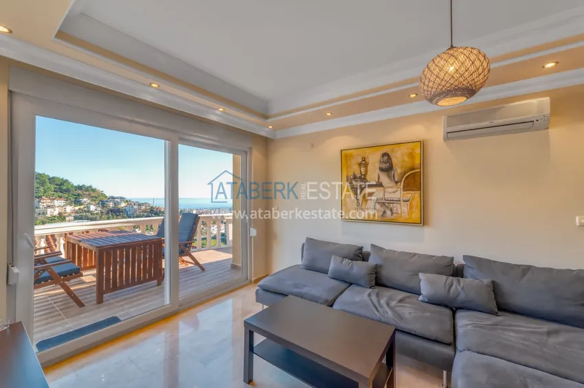 Kupuj  Apartament 3+1 w dzielnicy Tepe — umeblowany, widok na morze w apart-willi. Nieruchomość na zezwolenie na pobyt w Alanyi 11 