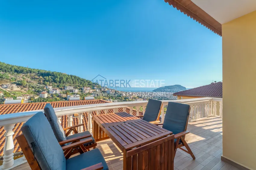 Kupuj  Apartament 3+1 w dzielnicy Tepe — umeblowany, widok na morze w apart-willi. Nieruchomość na zezwolenie na pobyt w Alanyi 12 