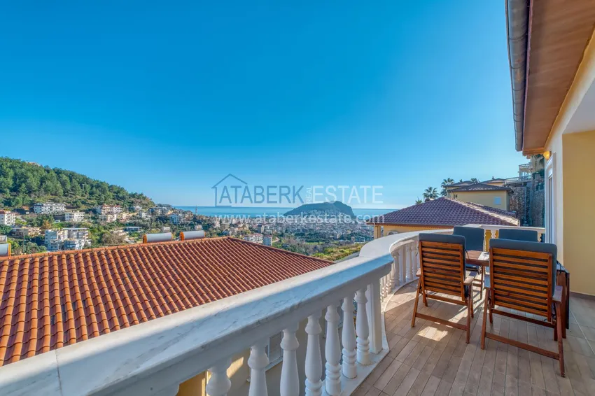 Kupuj  Apartament 3+1 w dzielnicy Tepe — umeblowany, widok na morze w apart-willi. Nieruchomość na zezwolenie na pobyt w Alanyi 17 
