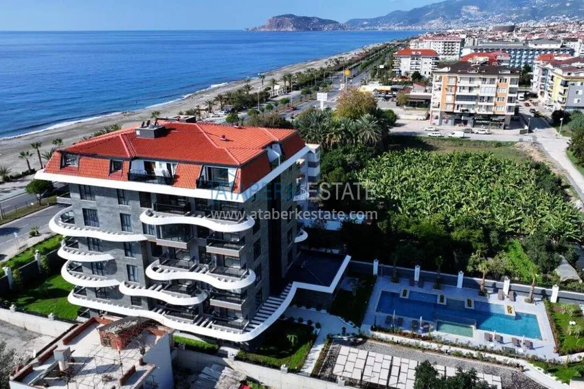 Umeblowany apartament 1+1 z widokiem na morze - pierwsza linia, Kestel, Alanya 5 