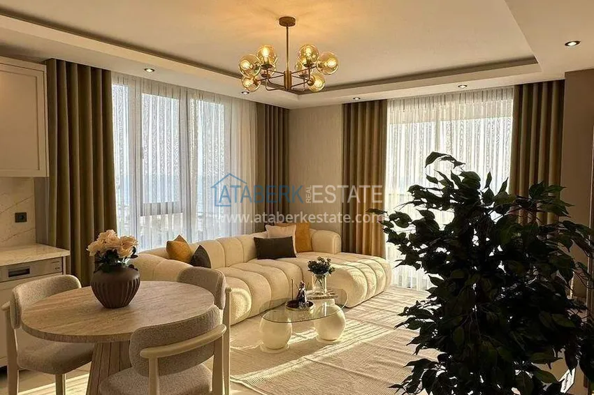 Kupuj  Umeblowany apartament 1+1 z widokiem na morze - pierwsza linia, Kestel, Alanya 1 