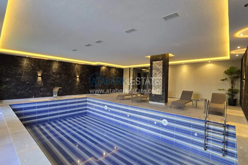 Apartament 1+1 z widokiem na morze i fortecę przy plaży w Kestel 36 