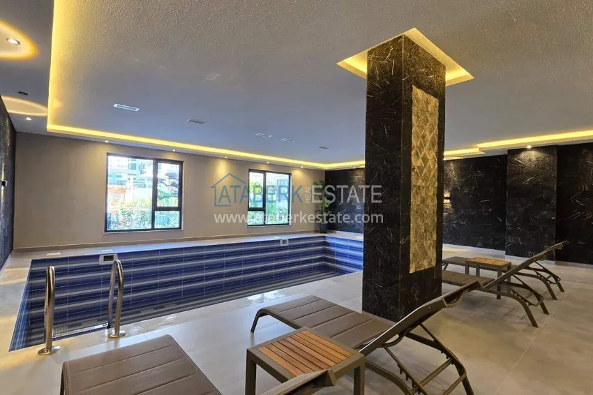 Apartament 1+1 z widokiem na morze i fortecę przy plaży w Kestel 38 