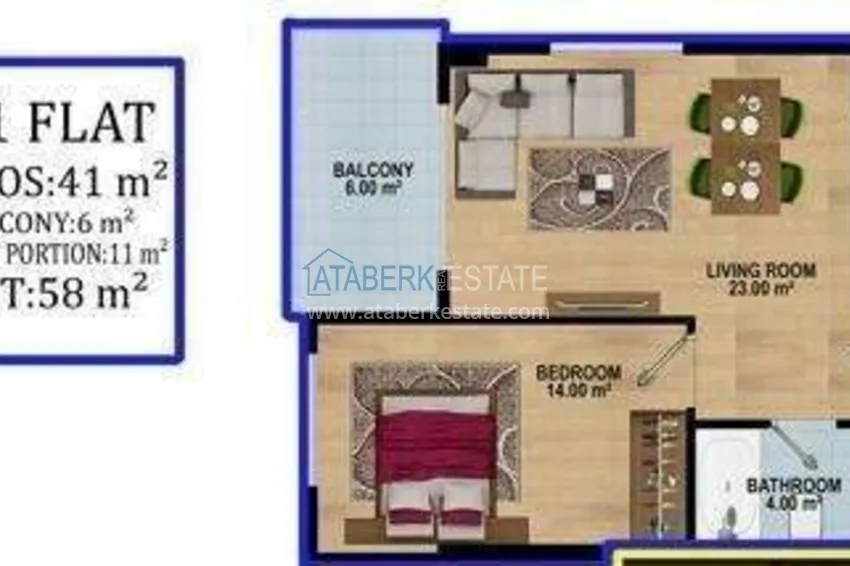Kupuj taniej 1+1 apartamenty w okolicy Avsallar - korzystne ceny i nowoczesny kompleks mieszkalny 1 