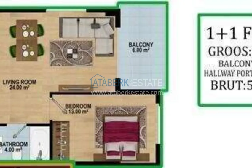 Kupuj taniej 1+1 apartamenty w okolicy Avsallar - korzystne ceny i nowoczesny kompleks mieszkalny 2 