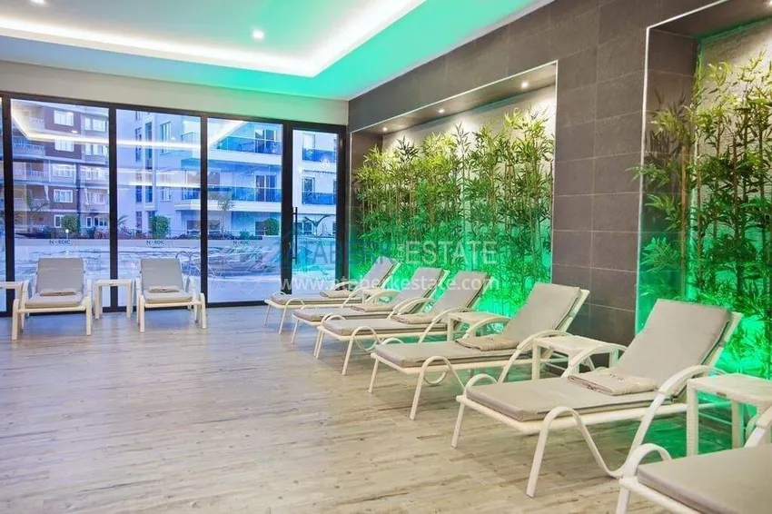 Apartament 1+1 z meblami i widokiem na morze w Tosmur, Alanya   21 