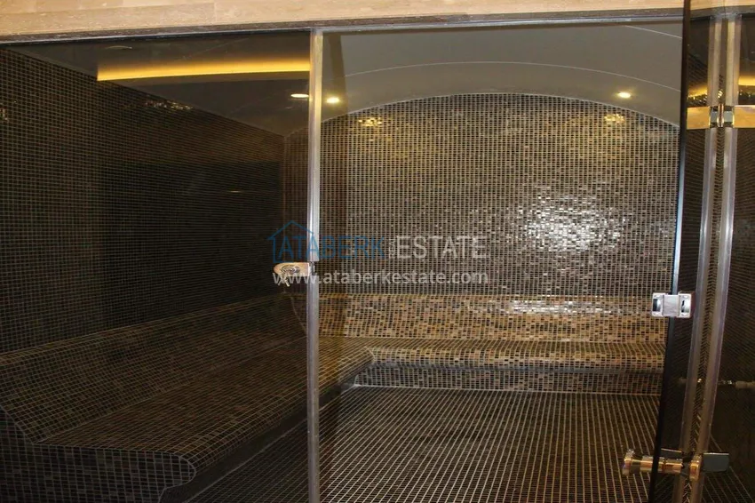Apartament 1+1 z meblami i widokiem na morze w Tosmur, Alanya   27 