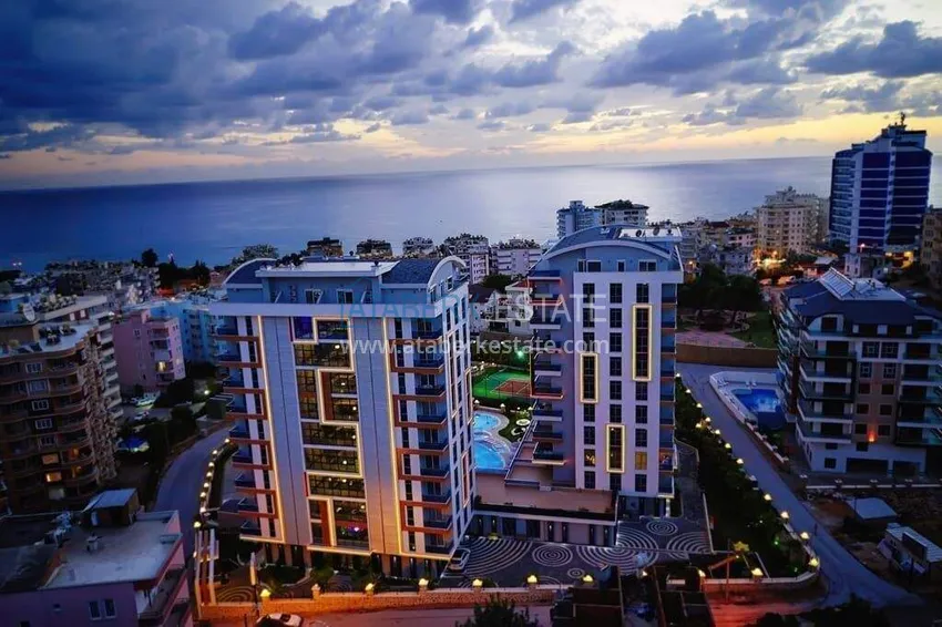 Apartament 1+1 z meblami i widokiem na morze w Tosmur, Alanya   3 