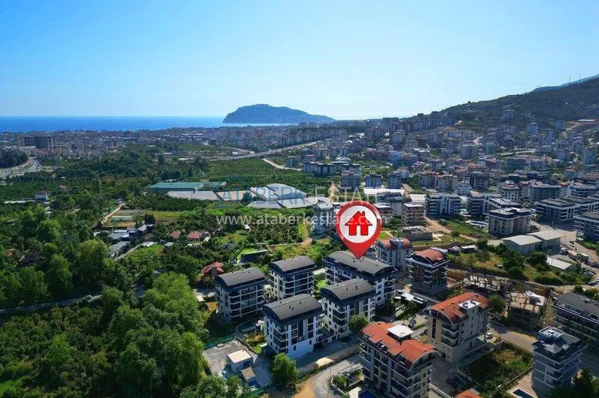 2+1 umeblowany penthouse do wynajęcia w Oba - dwa poziomy, widok na góry A9 1 