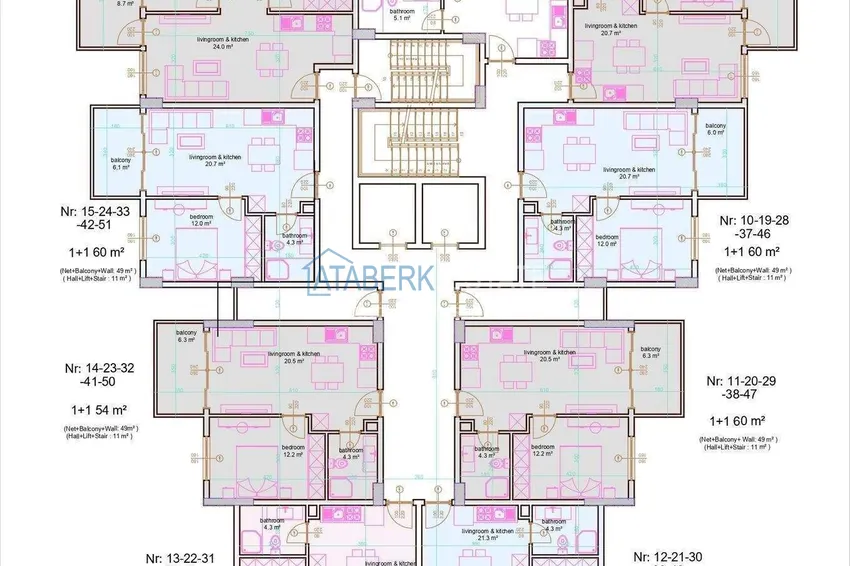 Kupuj taniej Nowy projekt inwestycyjny kompleksu mieszkalnego z bogatą infrastrukturą w centrum Alanyi 10 