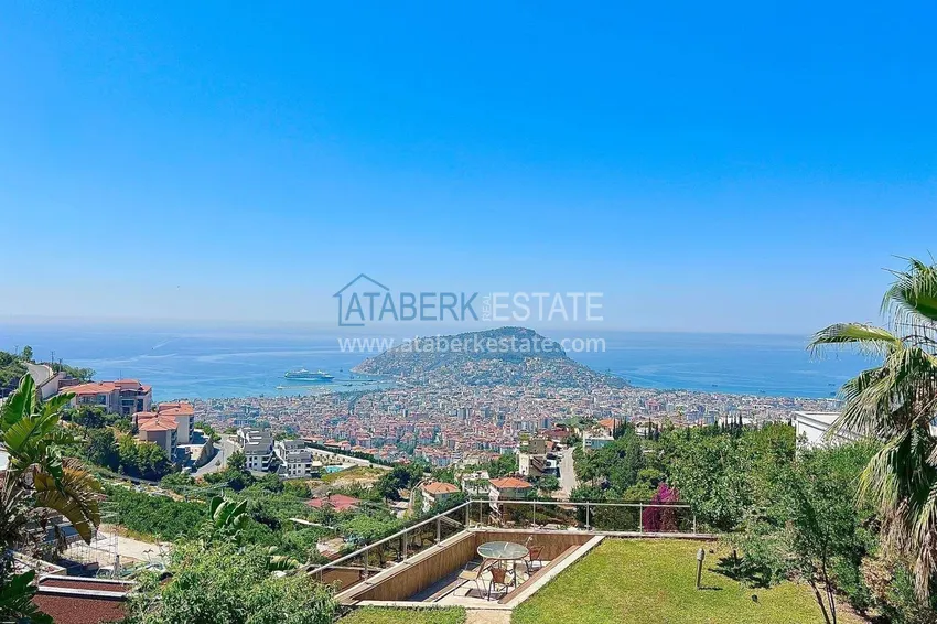 Luksusowa willa 4+1 w Alanya, Bektash Mountain District - meble, basen, widok panoramiczny 10 