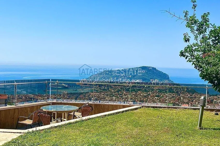 Luksusowa willa 4+1 w Alanya, Bektash Mountain District - meble, basen, widok panoramiczny 11 