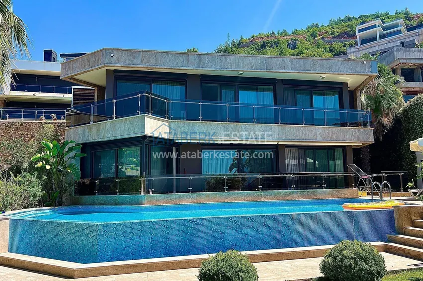Luksusowa willa 4+1 w Alanya, Bektash Mountain District - meble, basen, widok panoramiczny 1 