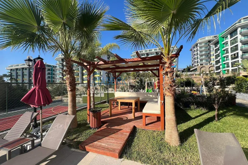 Designerski apartament 2+1 z widokiem na morze w Kargicak - od właściciela, 300 metrów do plaży 11 