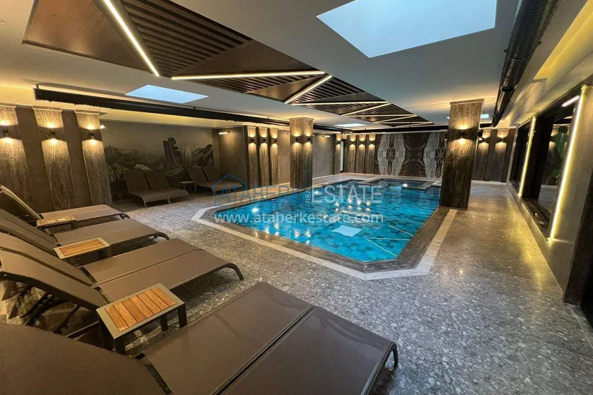 Designerski apartament 2+1 z widokiem na morze w Kargicak - od właściciela, 300 metrów do plaży 18 