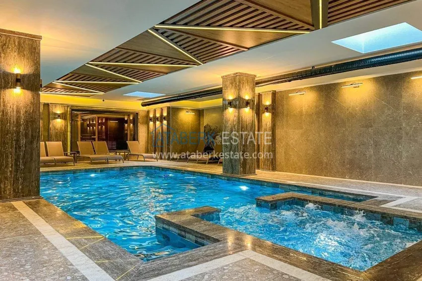 Designerski apartament 2+1 z widokiem na morze w Kargicak - od właściciela, 300 metrów do plaży 19 
