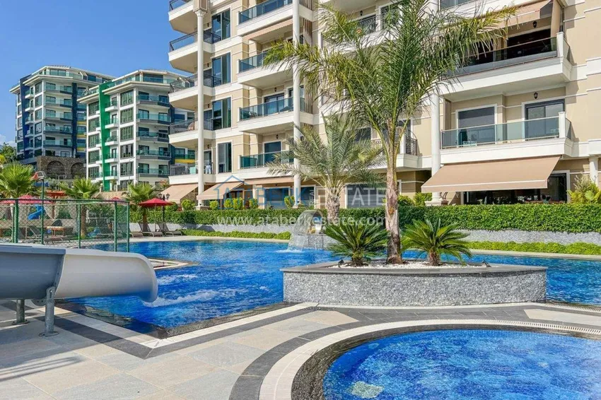 Designerski apartament 2+1 z widokiem na morze w Kargicak - od właściciela, 300 metrów do plaży 9 