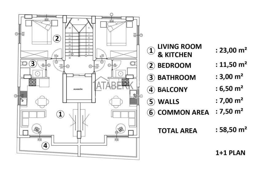 Kupuj taniej Nowy apartament 1+1 w centrum Alanyi, plaża Kleopatra - wysokie sufity, nowe meble i sprzęt AGD 1 