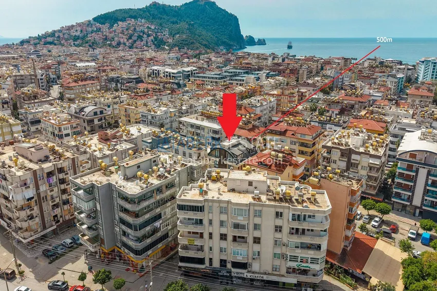 Nowy apartament 1+1 w centrum Alanyi, plaża Kleopatra - wysokie sufity, nowe meble i sprzęt AGD 1 