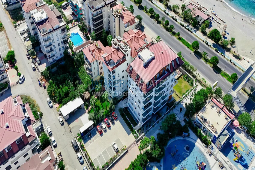 Apartament 1+1 z widokiem na morze w Kestel - pierwsza linia, odpowiedni dla obywatelstwa 3 