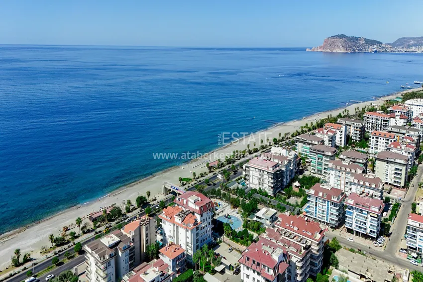 Apartament 1+1 z widokiem na morze w Kestel - pierwsza linia, odpowiedni dla obywatelstwa 4 