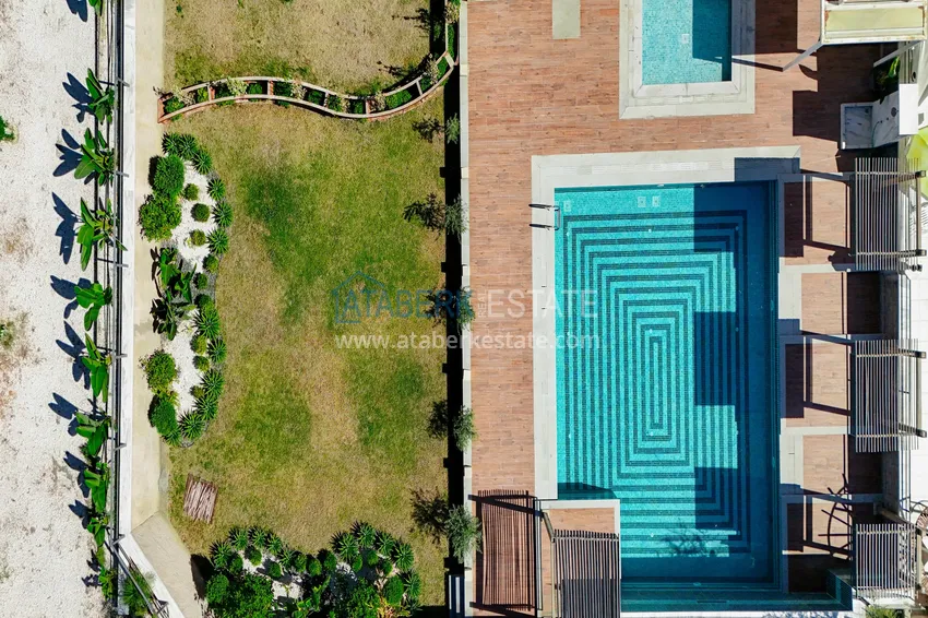 Apartament 1+1 z widokiem na morze w Kestel - pierwsza linia, odpowiedni dla obywatelstwa 7 
