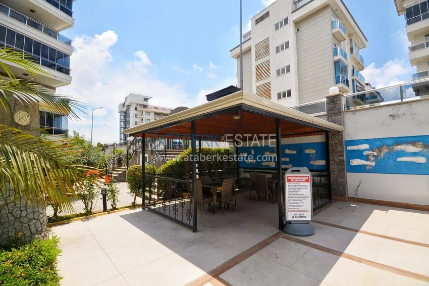 Apartament 1+1 70 m2 w Kestel — umeblowany, przeszklony balkon, 100 metrów od morza 8 