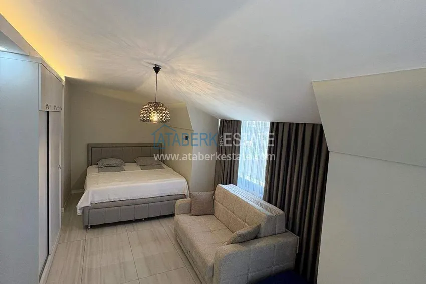 Kupuj  Dwupoziomowy penthouse 3+1 w centrum Alanyi, plaża Kleopatra - umeblowany, odpowiedni na zezwolenie na pobyt 9 