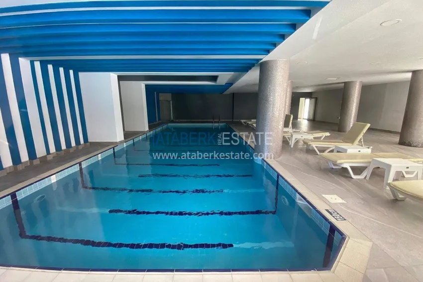 Apartament 2+1 przy plaży w Mahmutlar — meble, bezpośredni widok na morze  20 