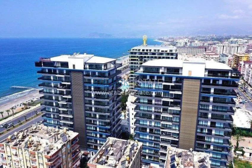 Apartament 2+1 przy plaży w Mahmutlar — meble, bezpośredni widok na morze  2 