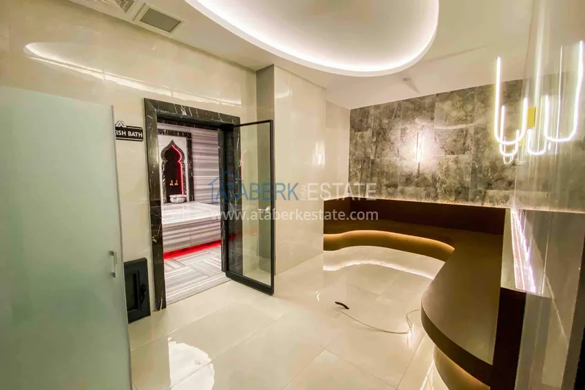 Dwupoziomowy penthouse 2+1 w Mahmutlar — meble, widok na morze i góry, kompleks z obsługą hotelową 23 