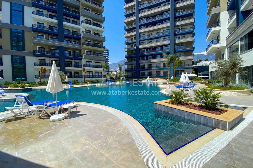 Dwupoziomowy penthouse 2+1 w Mahmutlar — meble, widok na morze i góry, kompleks z obsługą hotelową 5 