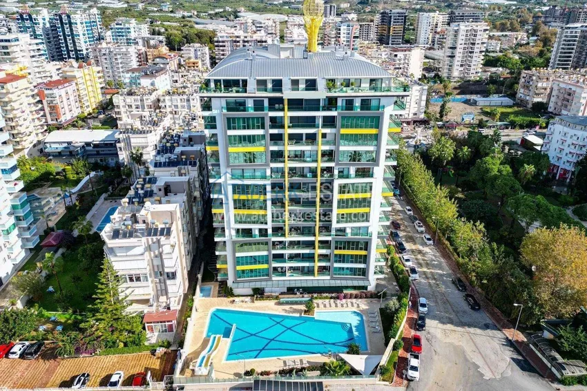 Apartament 2+1 w Mahmutlar — meble, widok na góry, pierwsza linia brzegowa  1 