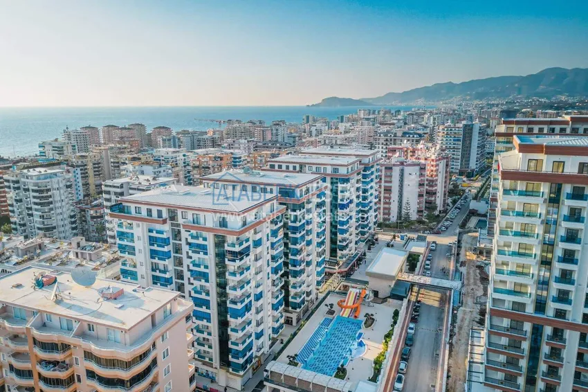 1+1 panoramiczny apartament w centrum Mahmutlar - luksusowe meble, morze w odległości spaceru 2 