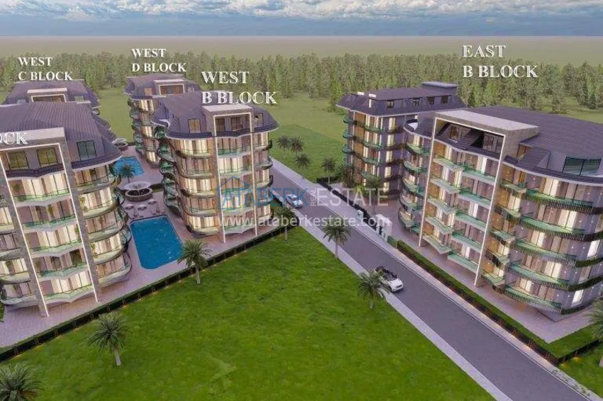 Mieszkanie pod klucz z jedną sypialnią w centrum Alanyi - nadaje się do wynajęcia krótkoterminowego 30 